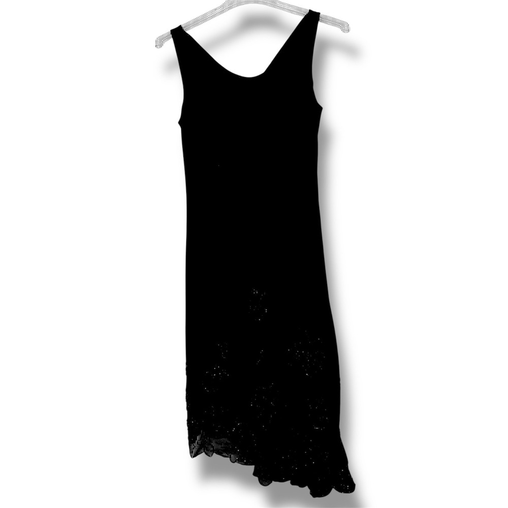 Jump Apparel Dress Women's 12 Beaded Asymmetrical Hem Midi Cocktail‎ Black
